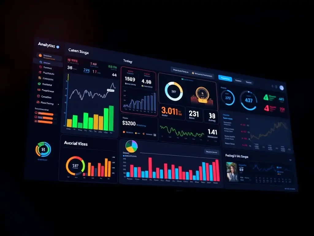 A digital marketing dashboard showcasing analytics and performance metrics.